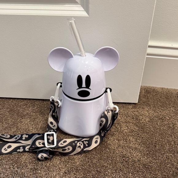 Bioworld Other - Bioworld Mickey Mouse white ghost water bottle cup with straw new
